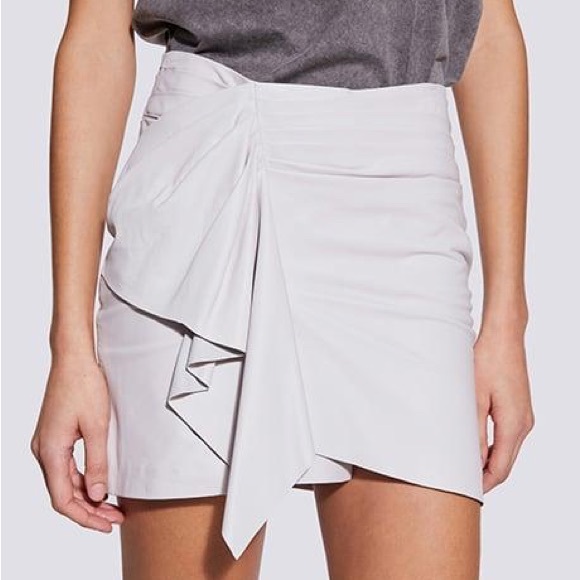 IRO PARIS Zyrma Leather Cream Skirt - Picture 3 of 13